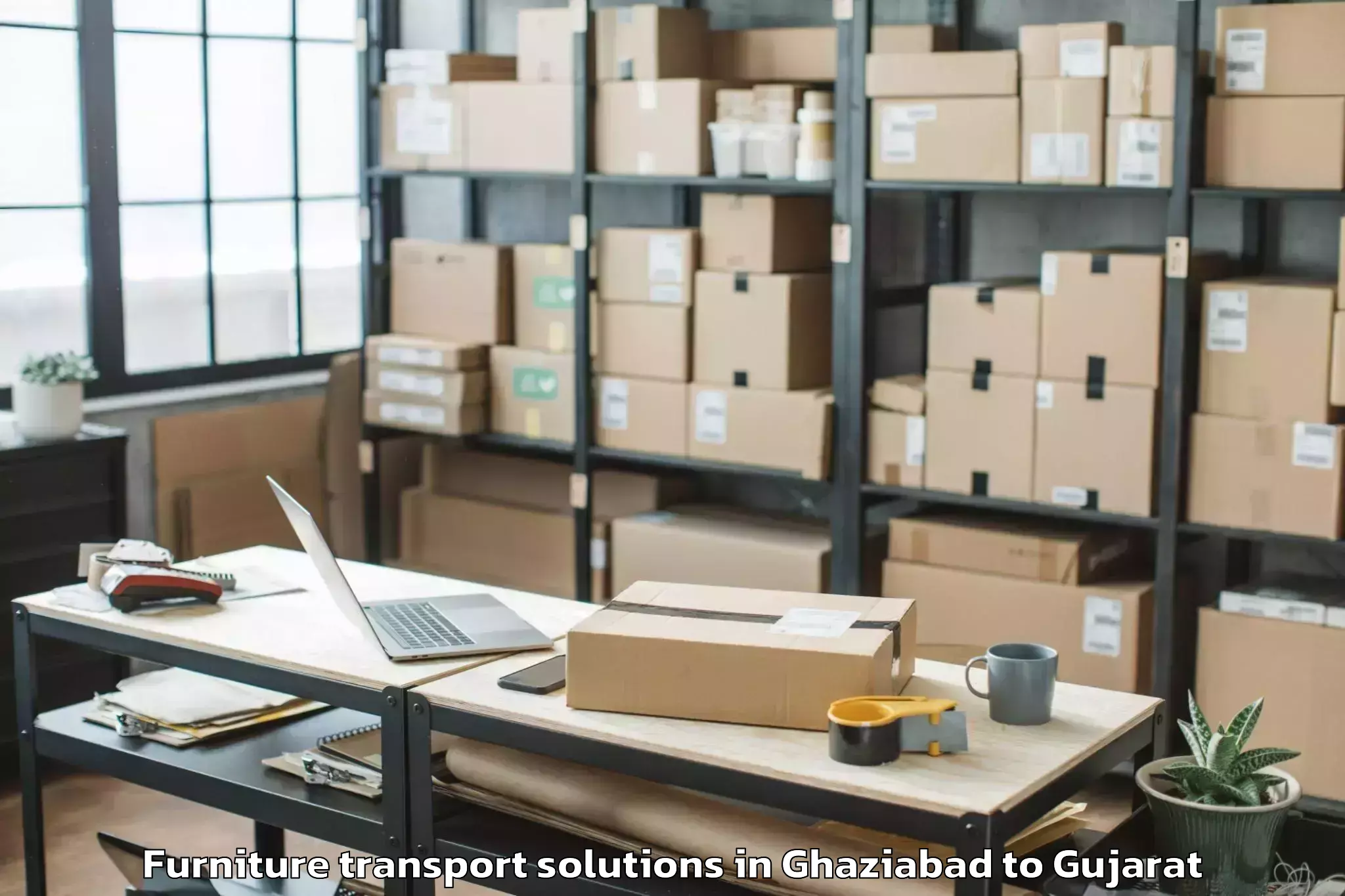 Efficient Ghaziabad to Lodhika Furniture Transport Solutions